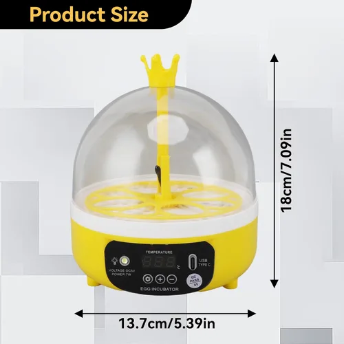 Vista 3 de Mini incubadora de huevos, incubadora de 4 huevos, máquina para eclosionar el hogar, control automático de temperatura y humedad para granja, aula
