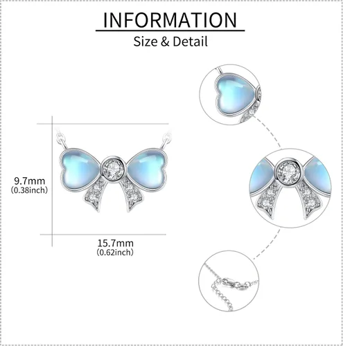 Vista 5 de YAFEINI Collar de plata de ley con hongos, búho, gato, fénix, hada, vaca, flamenco, caballo, oso de peluche, piedra lunar, regalo para el día