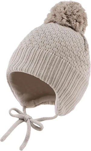 Vista 9 de Sombrero de invierno para bebé niña con forro de lana para niños pequeños, gorro de punto con orejeras con pompón, de 0 a 8 años 3 unidades-A.