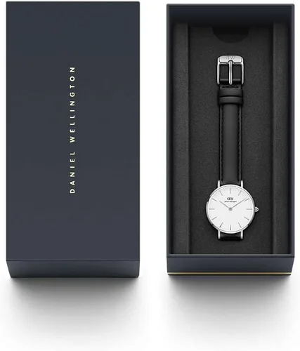 Vista 6 de Daniel Wellington Reloj pequeño Sheffield, correa de cuero negro italiano