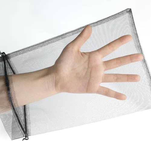 Vista 7 de Uigidori 100 bolsas de organza de alta calidad, bolsas de regalo de organza transparente de 8 x 12 pulgadas con cordón, bolsas grandes de malla