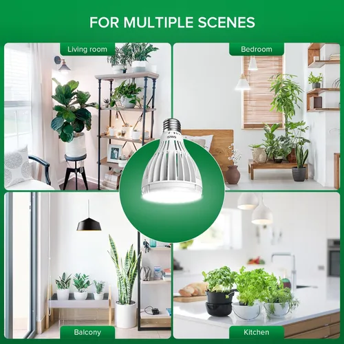 Vista 7 de Bombilla de cultivo LED equivalente a 250W SANSI, PAR25 30W 5000K+660nm Bombilla de cultivo de espectro completo para plantas de interior, 25,000