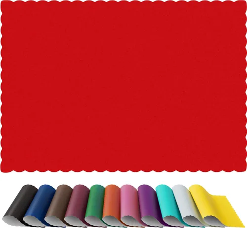 Vista 16 de Manteles de papel desechables con bordes ondulados (100, Negro) Disposable paper placemats, scalloped-edge design, black, 100 count, quick table