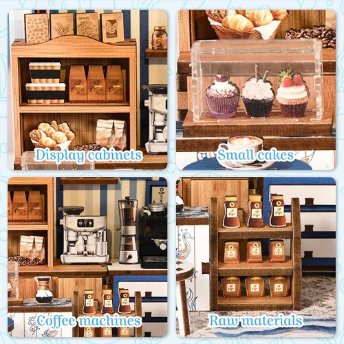 Vista 3 de Kit de rincón de libro, kit de casa en miniatura para adultos y adolescentes, rompecabezas de madera 3D, decoración de estantería de biblioteca, kit