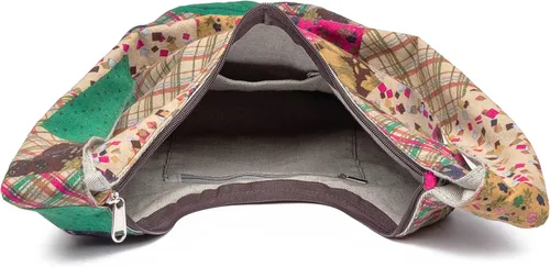Vista 20 de Bolsa de hombro para mujer, de lona en estilo hippie/bohemio para llevar cruzada al hombro, disponible en diferentes colores y estampados