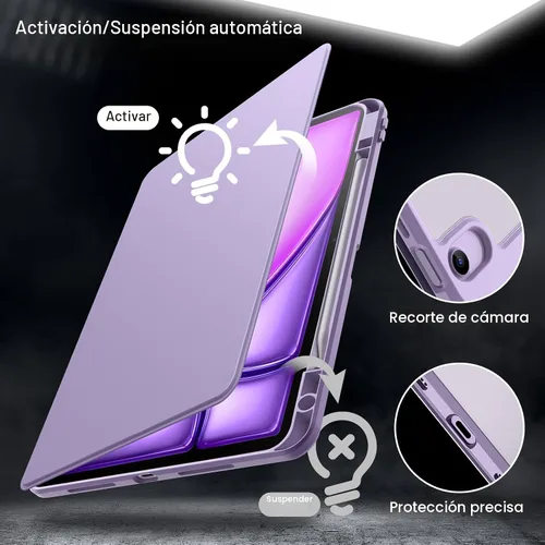 Vista 6 de JETech Funda giratoria de 360° para iPad Air de 13" M4/M3/M2, color morado Púrpura