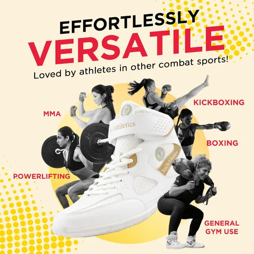 Vista 4 de Yes! Athletics - Champion1 Wrestling Shoes for Girls and Women, Lightweight and Breathable Boxing Shoes, Ergonomic Microfiber Suede Weightlifting