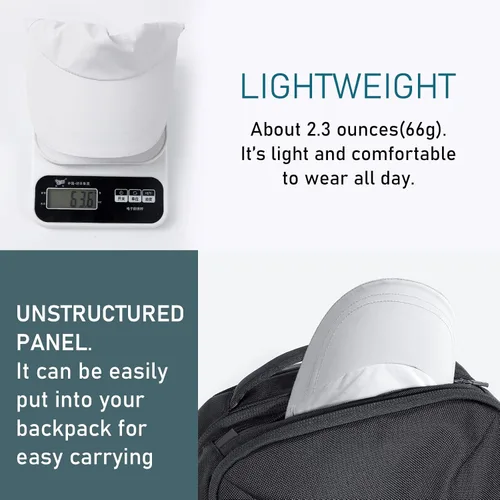 Vista 45 de Gorra de béisbol impermeable para hombre, sombrero de lluvia plegable para correr al aire libre, sombrero de pesca solar