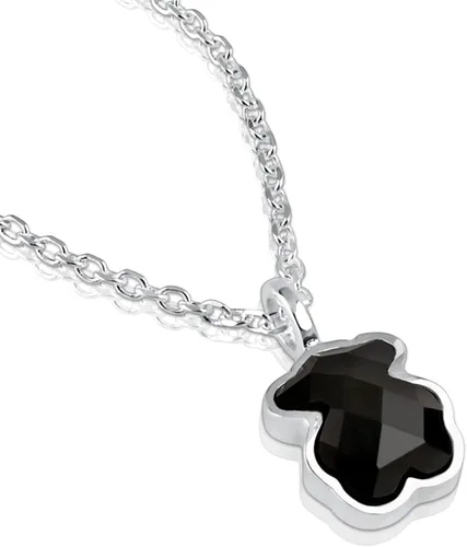 Vista 2 de TOUS, joyería, collar de plata esterlina "Icon blanco y negro", con dije de mini oso