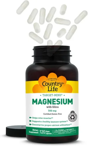 Vista 8 de Target-Mins Magnesio con Sílice 300 mg 120 Cápsulas Vegetarianas Mezcla vegana sin gluten de 5 formas de magnesio. Apoya la salud muscular, ósea e