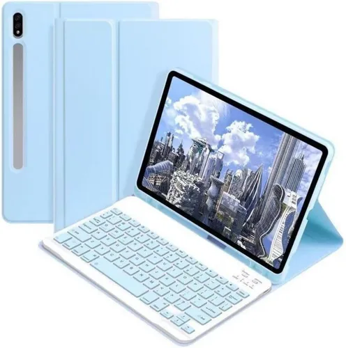 Vista 12 de Galaxy Tab S10+ Plus/S9+ Plus/S9 FE+ Plus Funda para tablet con teclado de 12.4" /S8+/S7+/S7FE, Funda protectora delgada de colores dulces