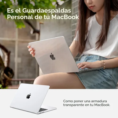 Vista 5 de EooCoo - Funda para MacBook Air de 15 pulgadas M5 M4 M3 M2 2026-2023, transparente Ligero, resistente, fácil de poner, contra arañazos y golpes