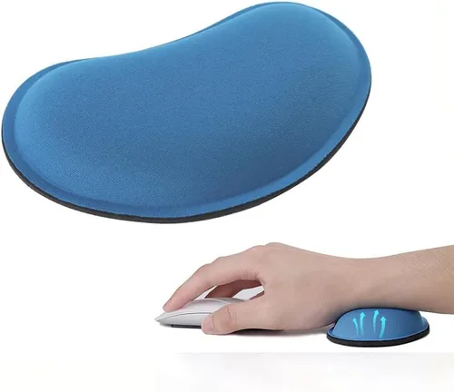 Vista 12 de MXCOIRTP Reposamuñecas para ratón, almohadilla de soporte ergonómica de espuma con memoria para muñeca, almohadilla para muñeca de ratón con base