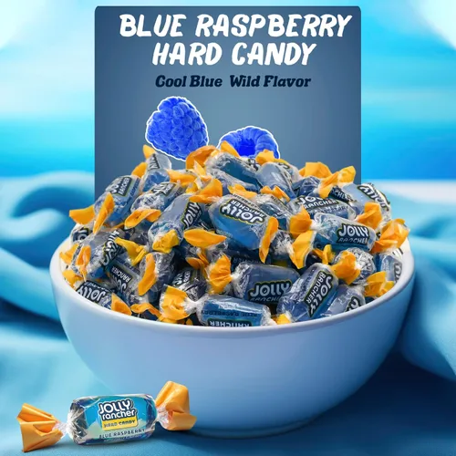 Vista 4 de Caramelos Duros Blue Raspberry Jolly Ranchers – Sabor Original – Bolsa a Granel de 1 Libra (Aproximadamente 75 Piezas) – Dulces Ácidos y Dulces