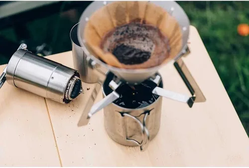 Vista 6 de Snow Peak - Molinillo portátil para café y té, acero inoxidable Duradero, portátil, perfecto para camping, mochileros y al aire libre, diseño