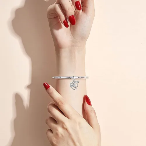Vista 4 de Abalorios de cuentas de corazón para abuela, hermana, mamá, piedra natal, cumpleaños, familia, hija, amor, para pulseras, collares
