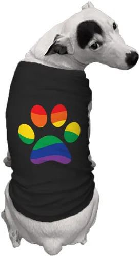 Vista 2 de Paw Pride - Camisa para cachorro LGBTQ (negro, talla XS)