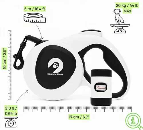 Vista 4 de Snuggle Paws - Correa retráctil todo en uno para perros pequeños