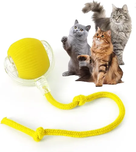 Vista 19 de Rocfish Juguetes interactivos para gatos de interior, bola de persecución automática inteligente para gatos (Naranja-N) Smart Automatic Cat Chase