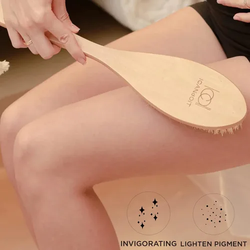 Vista 6 de ICANdOIT Cepillo corporal muy rígido para hombres y mujeres, cepillo de piel seca de mango largo para celulitis y drenaje linfático con cerdas
