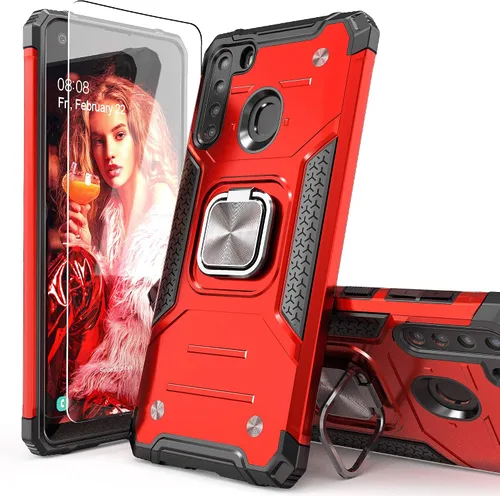Vista 13 de Funda para Galaxy A15 con protector de pantalla negro para hombres y niños, cubierta híbrida de prueba de caídas con soporte para tarjeta de montaje