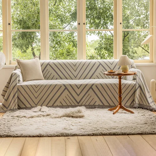 Vista 42 de VClife Funda para silla con acento azteca bohemio de 59 x 71 pulgadas, funda reversible y lavable de felpilla para sillón, color marrón castaño