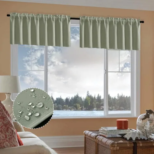Vista 35 de XTMYI Cortinas pequeñas para ventana de sótano, cenefas opacas para oscurecer la habitación para sala de estar, juego de 2 unidades, beige natural