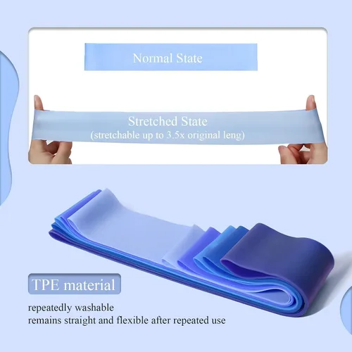 Vista 6 de 1 5 Pack Resistance Bands for Working Out, Workout Equipment, Exercise Bands for Home Gym & Stretching, Pilates Equipment, Fitness Equipment