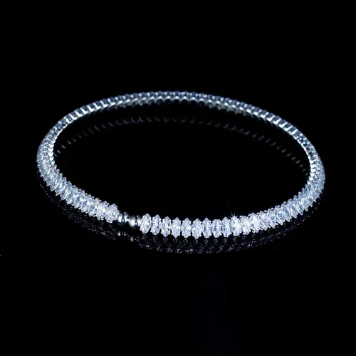 Vista 2 de AiliFe Gargantilla de circonita cúbica para mujeres y hombres, collar de tenis blanco brillante con diamantes de imitación falsos para novia, boda