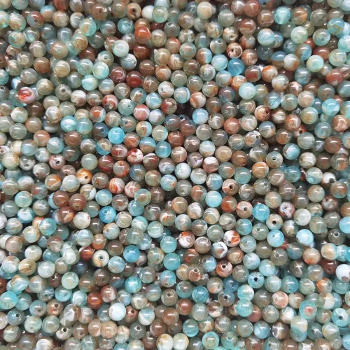 Vista 5 de INSPIRELLE Cuentas acrílicas de 6 mm, 600 piezas, cuentas redondas sueltas con patrones de mármol para hacer joyas, pulseras y collares