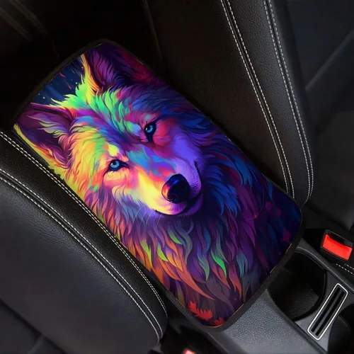 Vista 7 de Funda para reposabrazos de automóvil, ajuste universal para la mayoría de automóviles, SUV, camiones, sedán, patrón fresco, plegable, cómoda, Oso