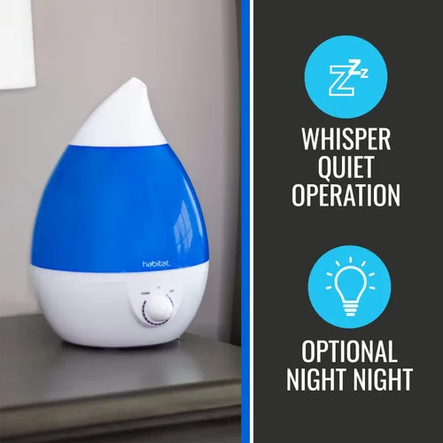 Vista 5 de Habitat Humidificador ultrasónico de niebla fría con tanque grande de 2.5 L, humidificador silencioso con luz LED para dormitorio, 24 horas