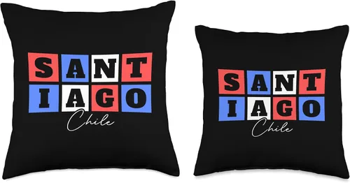 Vista 3 de Santiago Chile Souvenirs Santiago Chile Travel Vacation Souvenir Throw Pillow, 16x16, Multicolor