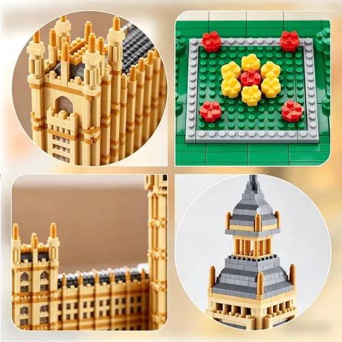 Vista 5 de Big Ben - Juego de microbloques de torre de reloj para adultos, 4112 piezas