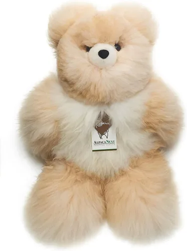 Vista 15 de Oso de Peluche de Alpaca Bebé Suave y Tierno - 9 pulgadas. Animal de Peluche de Alpaca Premium Hecho a Mano con Piel Auténtica de Alpaca. Lindo Oso