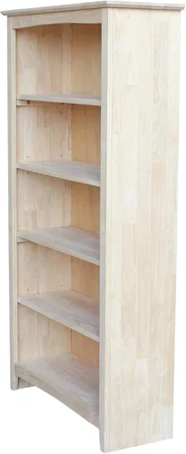 Vista 23 de Estantería Shaker de madera maciza, 36" de alto, color blanco