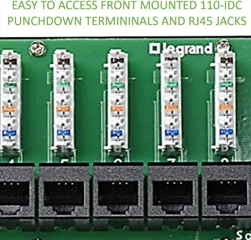 Vista 4 de Legrand - Módulo de interfaz de red OnQ Cat5e, módulo WiFi con 8 puertos, caja de red que proporciona conectividad a dispositivos conectados
