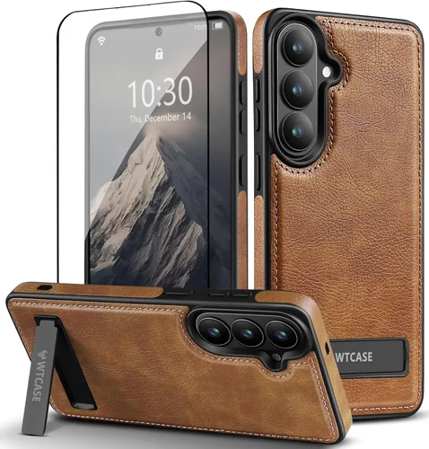 Vista 8 de WTCASE Funda de piel magnética fuerte para Samsung Galaxy S26 con soporte, [compatible con MagSafe], funda delgada y ajustable con función atril