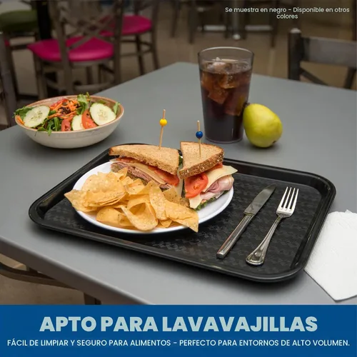 Vista 6 de Carlisle - Bandeja para cafetería, bandeja de restaurante de comida rápida, 12 x 16, 1 unidad, color rojo