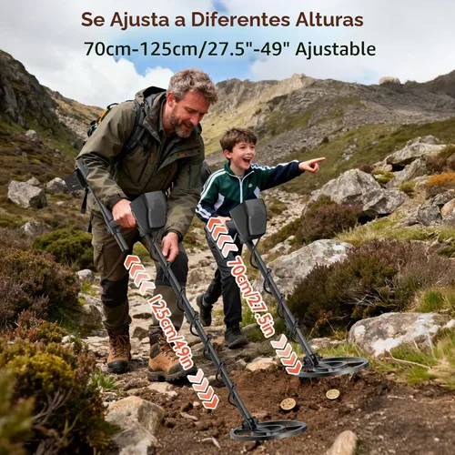 Vista 5 de OMMO Detector de metales para adultos, buscador de tesoros de alta Naranja