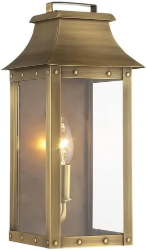 Vista 2 de Acclaim Lighting 8413AB Linterna vintage de latón sólido de una luz regulable montada en pared para exteriores clasificada para humedad con vidrio