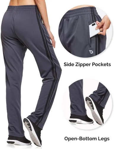 Vista 3 de BALEAF Pantalones deportivos para mujer, pantalones deportivos para correr, bolsillos con cremallera, pantalones deportivos para calentar, casuales