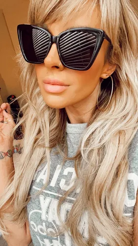 Vista 6 de DIFF Gafas de sol Becky II de diseño de ojo de gato para mujer 100 UVAUVB Negro humo oscuro