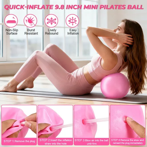 Vista 3 de Pilates Ring Set for Women, Pilates Set with Magic Circle, Ball and Resistance Bands, Pilates Kit for Home Workout, Pilates Equipment Set for