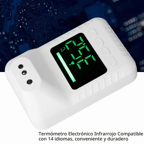 Vista 3 de Termómetro infrarrojo para la frente montado en la pared, termómetro digital de pared no electrónico, carga USB o funciona con pilas, termómetro