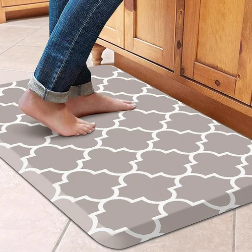 Vista 41 de WISELIFE Tapete de cocina acolchado antifatiga, 17.3 x 28 pulgadas, antideslizante, resistente, de PVC, ergonómico, impermeable, cómodo