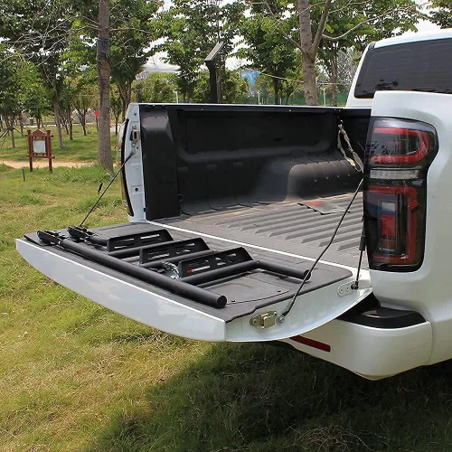 Vista 3 de Escalera plegable universal para portón trasero Nissan Navara NP300/Frontier D23 2014-2022 Camión, aluminio, plata, práctica/resistente
