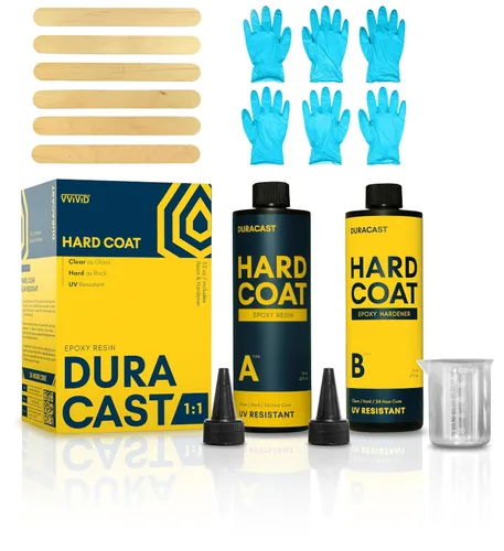 Vista 10 de DURACAST Resina epoxi de curado rápido (1 galón) con relación de mezcla 1:1, más rápida, transparente, duradera, resistente a los rayos UV, tiempo