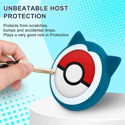Vista 7 de DLseego PKBD Silicone Protective Case for Pokémon GO Plus + 2023, Durable Soft Cover Case for Poke Balls Go Plus Plus with Wrist Strap - Blue