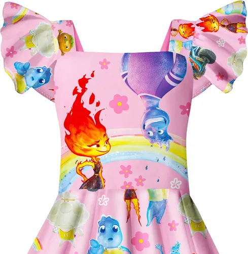 Vista 3 de Toddler Girls Dress Gown Ember Wade Kids Home Play Wear Costume Casual Dress Up Birthday Gift